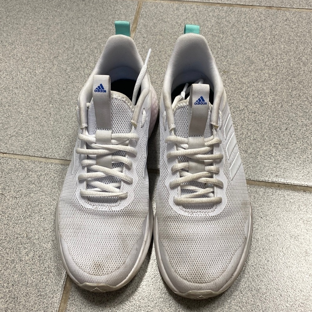 Adidas white women running shoes size 8